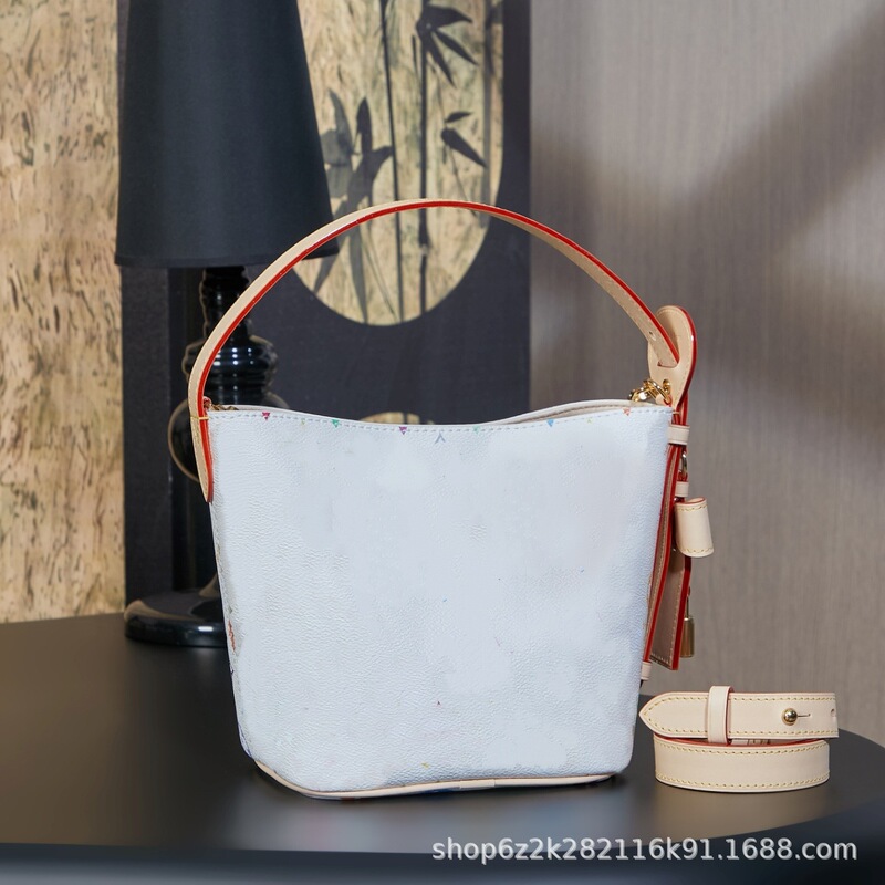 M&Lv Donkey High Version White Three-Color All-In-1 Presbyopic Bucket Bag Shoulder Bag Handbag for Women