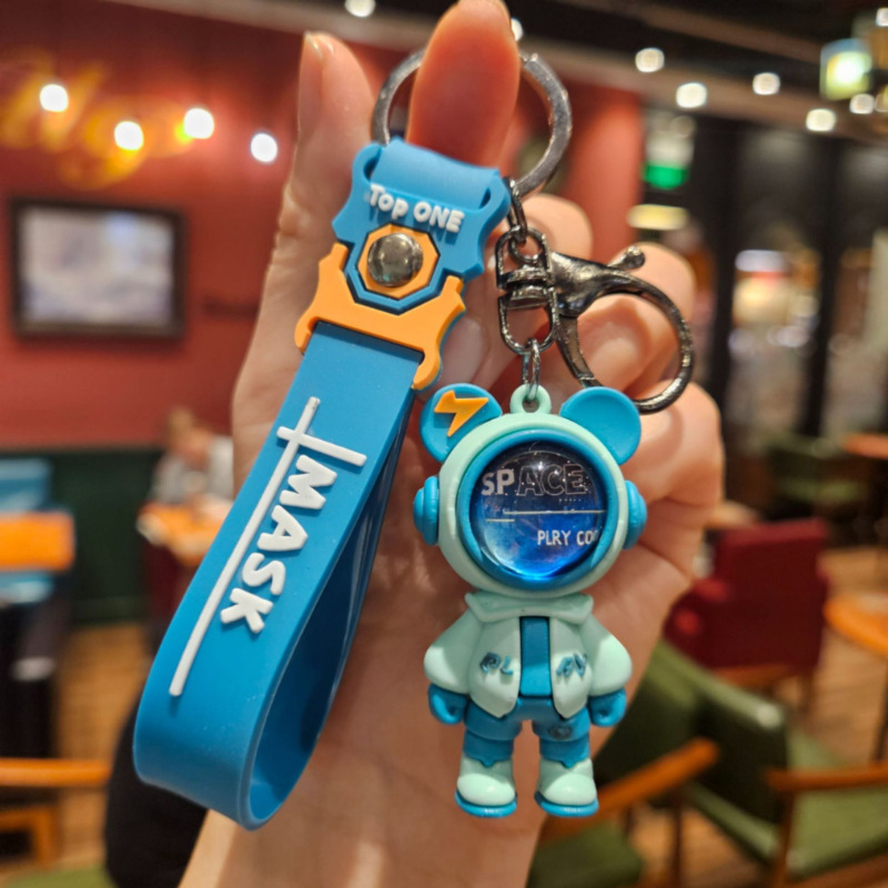 Caricatura violenta oso colgante llavero de PVC colgante llave de goma blanda juegos de videojuegos de muñeca ciudad pequeño regalo pequeño regalo