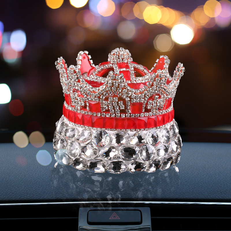 Diamond Crown Car Perfume Sleeve Accessories for Women Accessories for Cars Fragrance Glass Fresh