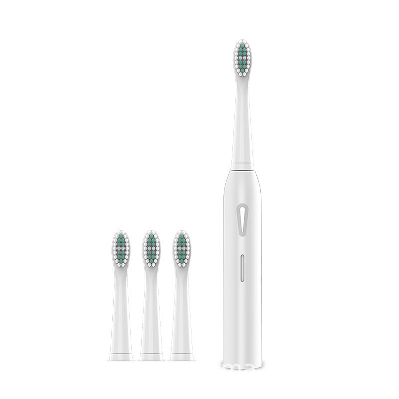 4 개의 브러시 헤드가있는 진주 빛 흰색