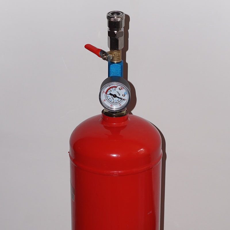 DIY Fire Extinguisher Bottle Converted to High-Altitude Gas Tank for Outdoor Camping and Picnics, Steel Cylinder with Reusable Refill Valve
