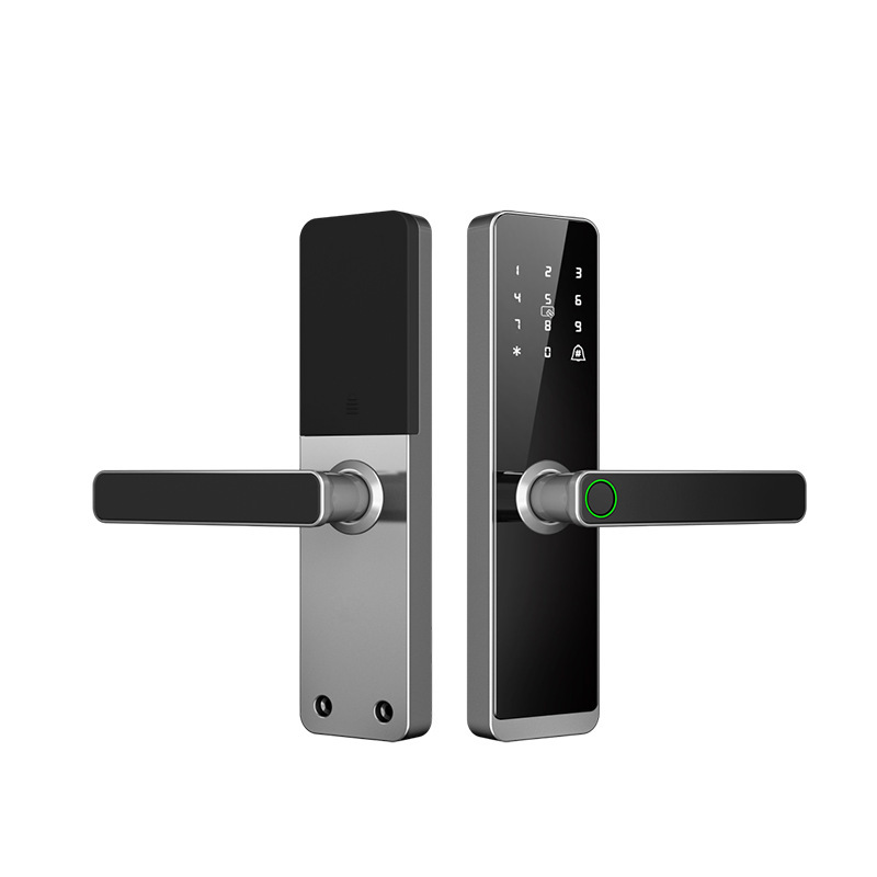 Cerradura inteligente para puerta de madera con huella dactilar, para apartamentos, hoteles y oficinas, suministro al por mayor