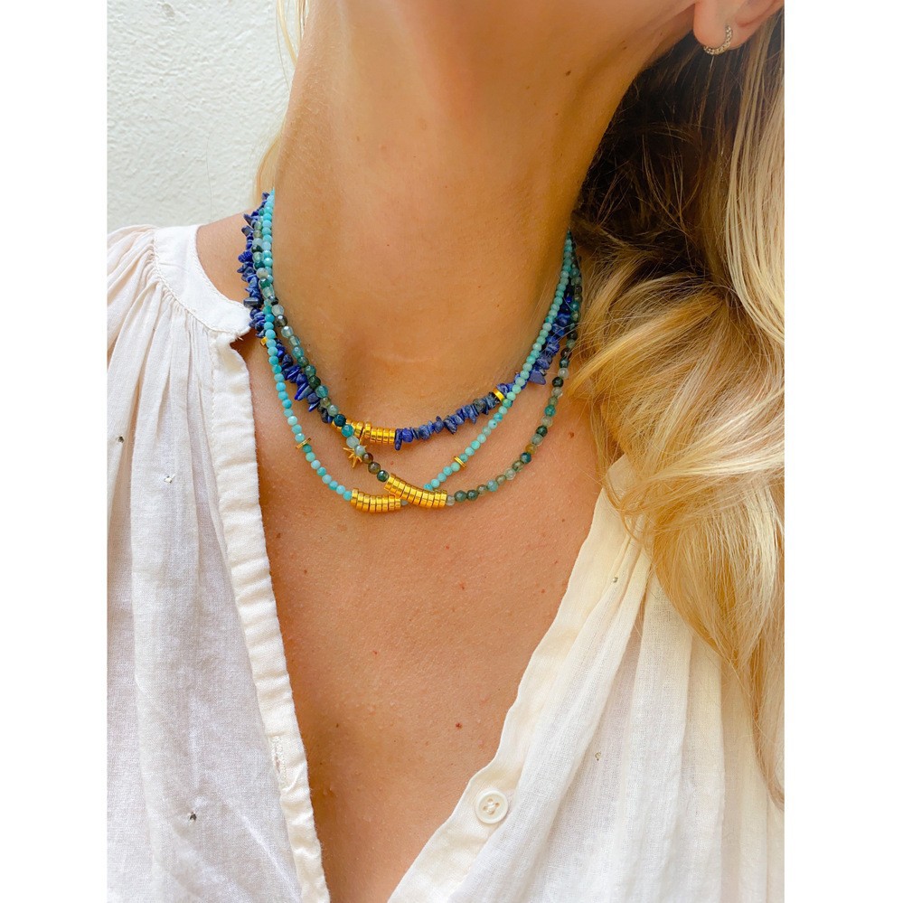25g Weight Beads Pendant Material Necklace Classification Titanium Steel Chain Material 1 Piece Quantity Holiday, Daily Occasion Beaded, natural stone, Titanium Steel Material Geometric Pattern Women's Gender Beaded Design Simple Style Style Simple Style Geometric Beaded Natural Stone Titanium Steel Necklace In Bulk 42