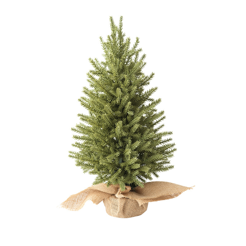 Decoración coreana del árbol de Navidad de escritorio PE flocado árbol de Navidad verde árbol de Navidad ventanas de decoración de la fiesta