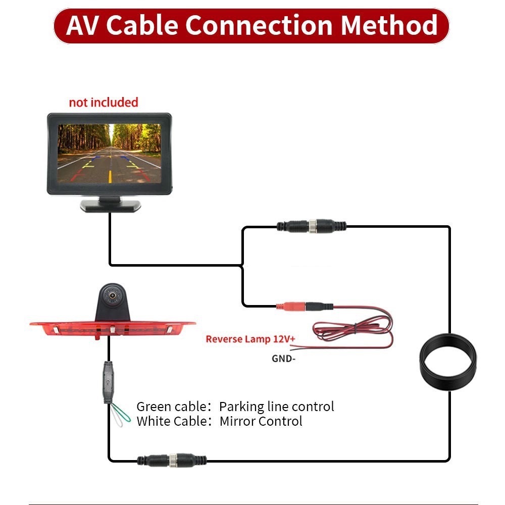 Used for Ford Transit high-position brake light 1080P high-definition night vision waterproof in-car reversing camera