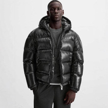 现货防寒棉衣连帽棉服运动夹克纯色高端棉袄外套欧美跨境外贸男装