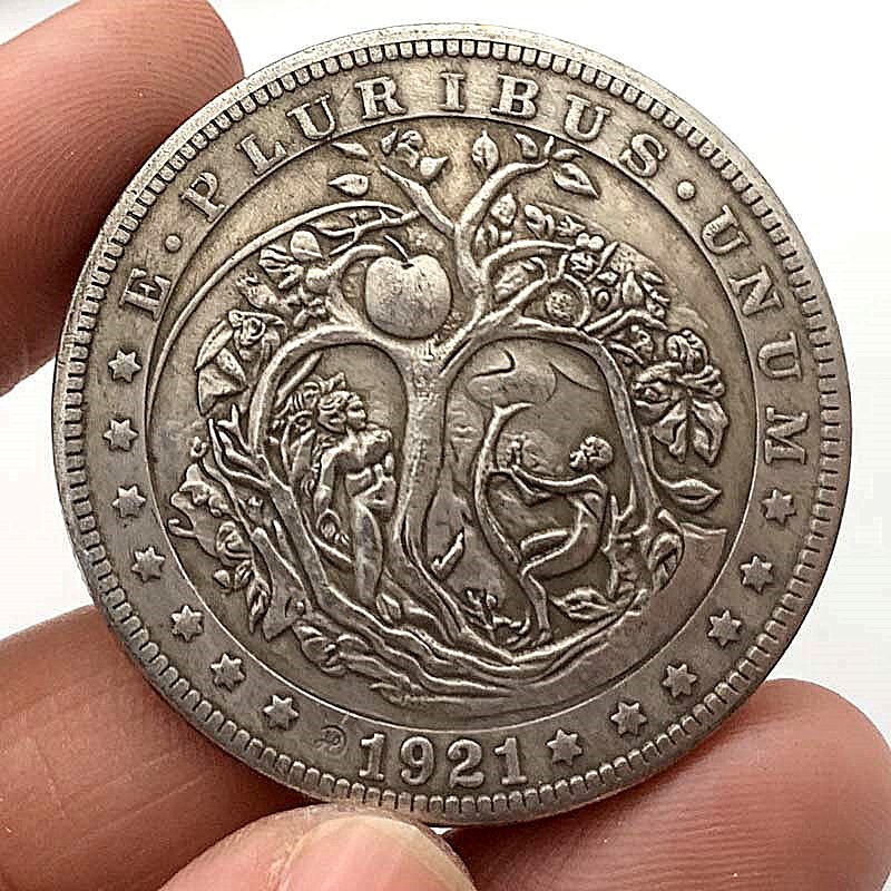 1921 Wandering Coin Apple Tree Brass Old Silver Commemorative Medal Craft Decoration Toy Copper Coin Commemorative Coin