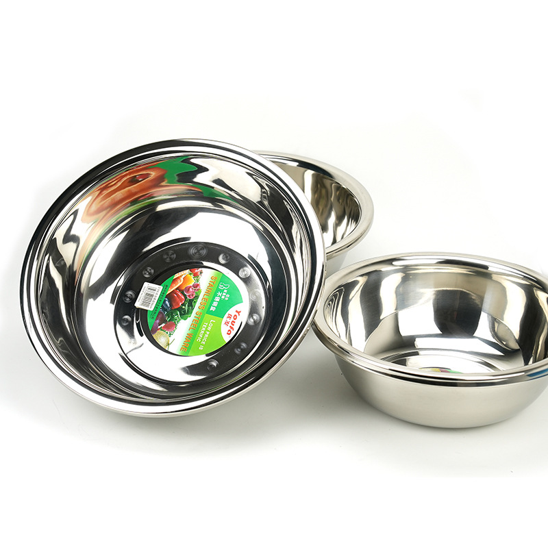 加厚不锈钢盆 圆形洗菜盆和面盆打蛋盆汤盆不锈钢洗碗盆厨房工具