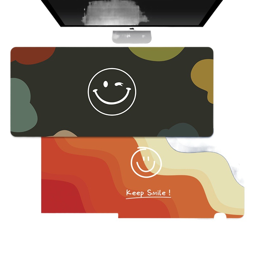 Original Smiley cara de gran tamaño alfombrilla de ratón Borde de bloqueo juego de oficina de dibujos animados teclado almohadilla de ordenador almohadilla de escritorio grande e-sports
