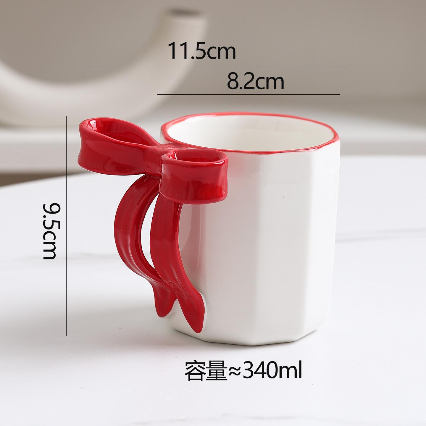 Explosiones transfronterizas en arco tridimensional empuñadura de cerámica taza de agua de alto valor para niñas taza doméstica