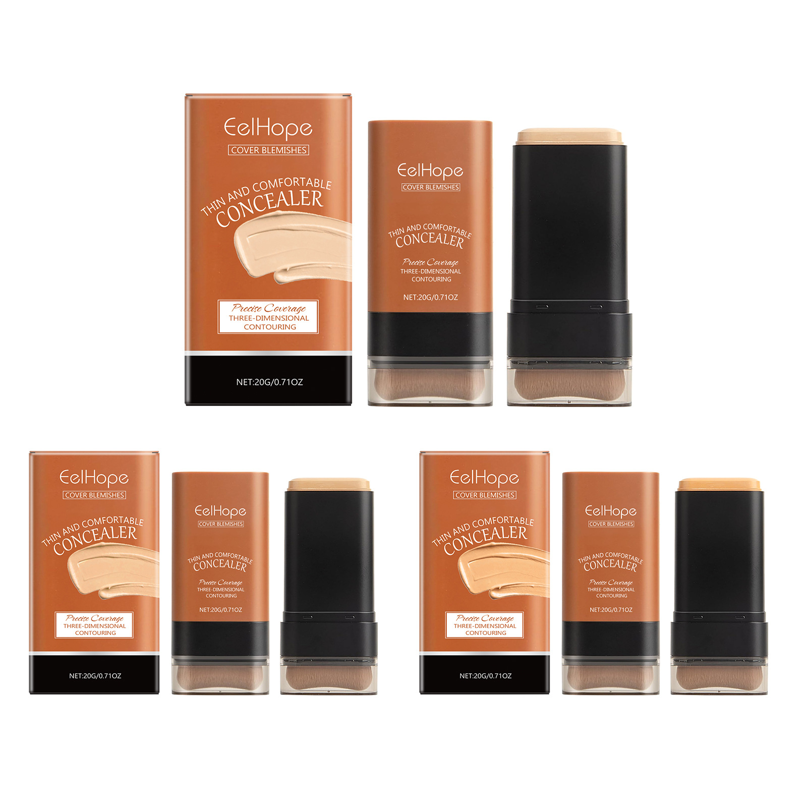 Clear concealer is een natuurlijke, lichte, jonge, glanzende, witte en hydraterende foundation make-up Stick_voghion.com