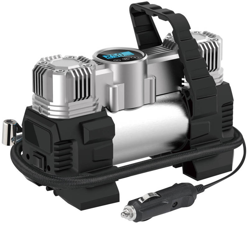 Metal double cylinder car air compressor DC12V portable car tire inflator 45L Metal double cylinder car air compressor DC12V portable car tire inflator 45L