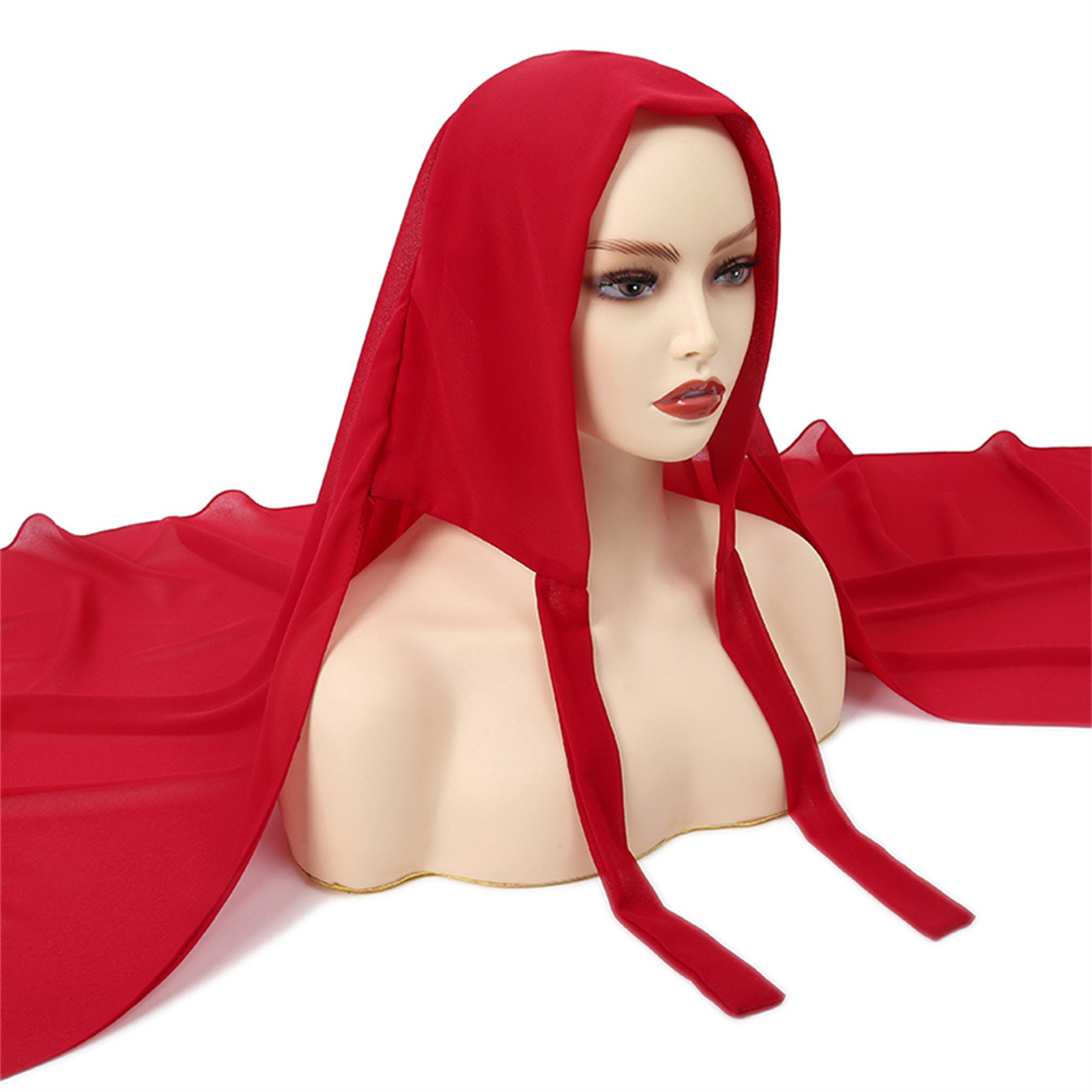 Einfarbiges Chiffonband für ein praktisches Kopftuch für Damen_voghion.com