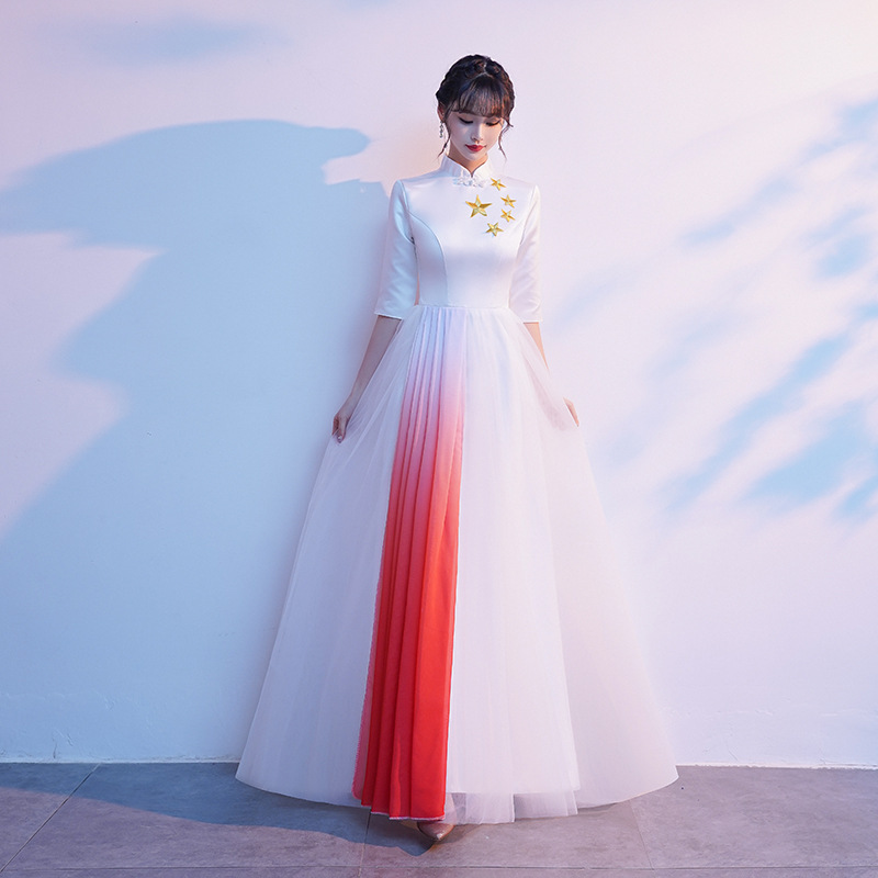 Suit, long skirt, dress, Chinese style, maxi length 2