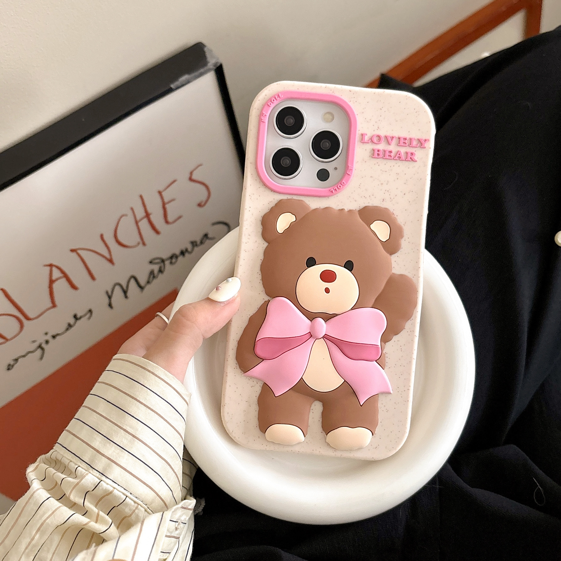 Silica Gel Bear Cartoon Style Phone Cases Phone Accessories display picture 4