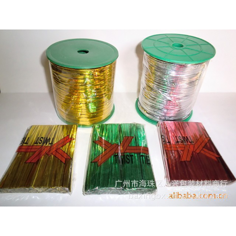 精品PET铁丝扎带 迷你扎丝 金色捆扎线 礼品扎线 食品扎丝带12cm