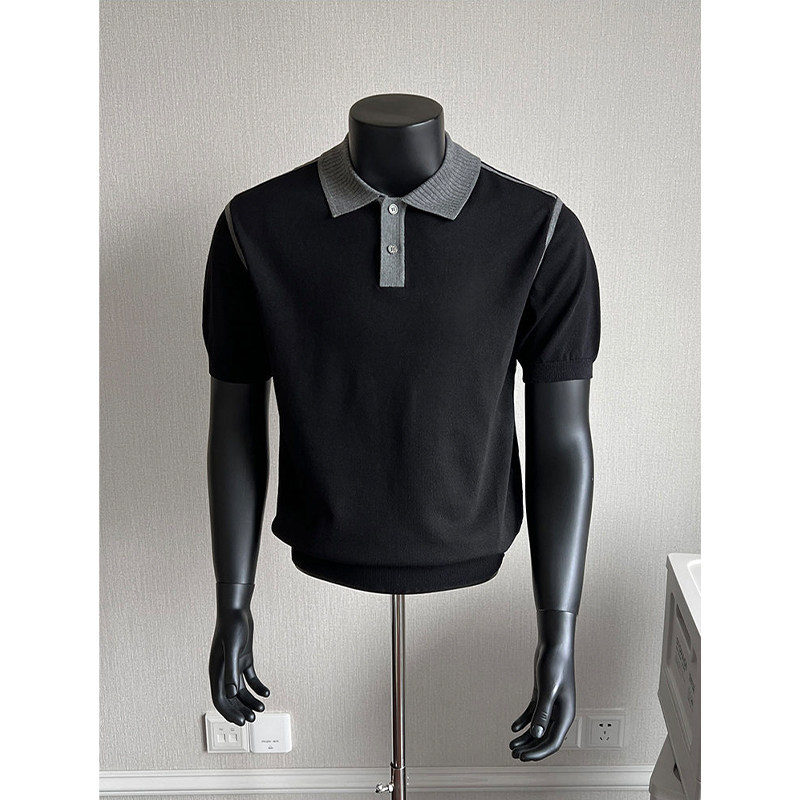 Polo camiseta de punto camiseta de manga corta camiseta de hombre paul línea tridimensional viejo qianfeng verano fábrica transfronteriza al por mayor image 7