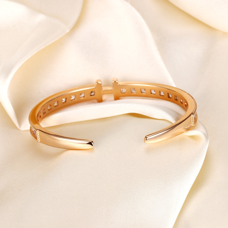 Exquisita pulsera transfronteriza con diamantes en forma de H para mujer, estilo europeo y americano, versátil, elegante, joyería de alta gama, venta al por mayor y envío directo.