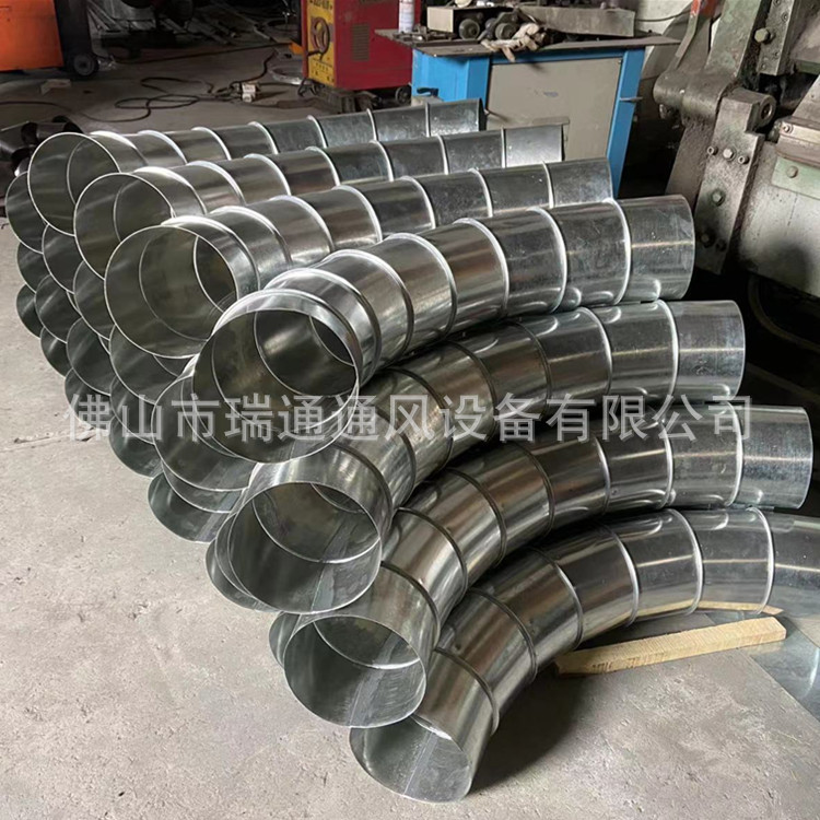 现货批发餐饮厨房排烟通风管道不锈钢镀锌板螺旋风管配件弯头