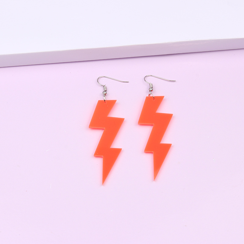 20g Weight Drop Earrings Classification 1 Pair Exaggerated Lightning Hollow Out Arylic Drop Earrings
