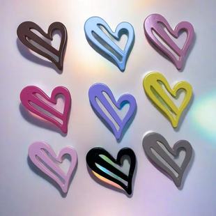 Bright Face Love Hair Clip Accessories Hair Accessories Candy Color Bangs Clip Girls Simple Duckbill Clip Hairpin Hair Accessories for Women