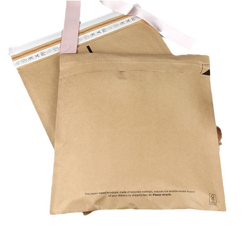 Bolsa de papel kraft, ropa express, bolsa ziplock a prueba de golpes, bolsa de sobre al por mayor, bolsa de embalaje y entrega de ropa, bolsa de papel en relieve