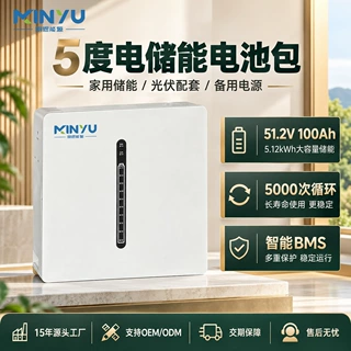 5度电储能电池定制51.2V100Ah家庭光伏备用电源 磷酸铁锂储能电池