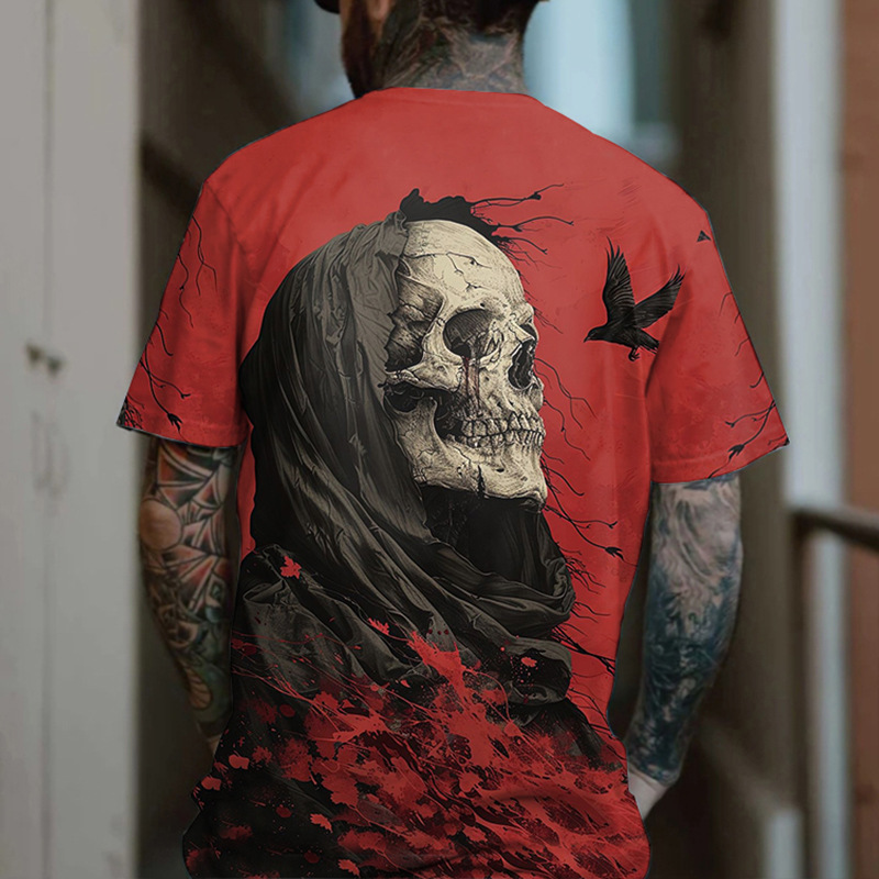メンズ3Dデジタルゴールデン元記号パターンラウンドネックと半袖tシャツ、夏カジュアルファッションファッション|undefined