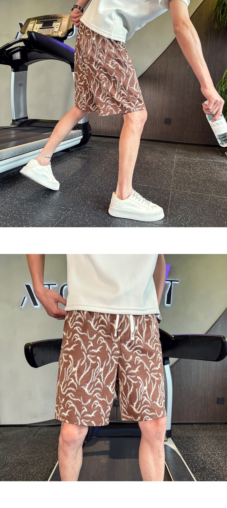 Men's Summer Printed Fashion Shorts Casual Straight Leg High End Style Loose Fitting Athletic Capri Pants Outerwear Beach Shorts_viptrois.com