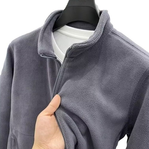 Fashion Plush Fleece Jacket for Men, Autumn/Winter Balaclava Inner Jacket for Men, Winter/autumn Style Fleece Top for Men