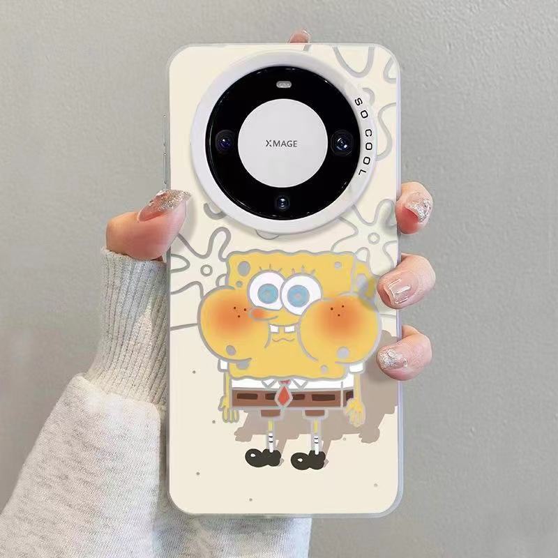 Spongebob Is Suitable for Huawei Mate60Pro Couple P70 Mobile Phone Case Honor 100Pro Cartoon Nova12