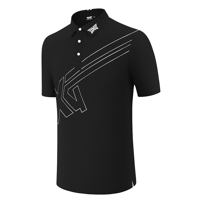 【Cross-Border】P Golf Short-Sleeved Men's Summer Polo Shirt Golf Stretch Breathable Sports T-Shirt # 2501