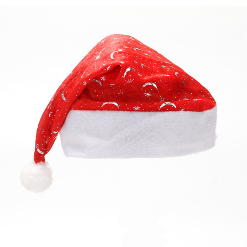 金丝绒烫银星月圣诞帽 800