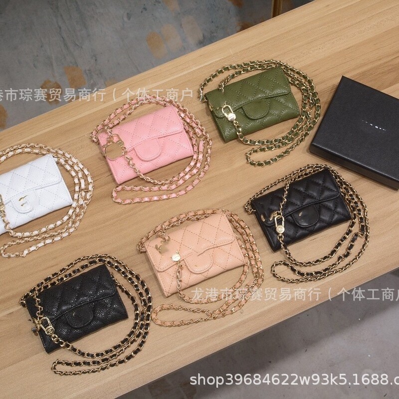 2025 New Style Small Chanel-Style Quilted Chain Bag Genuine Leather Simple Shoulder Crossbody Bag Fashionable Women's Bag Light Luxury Wallet