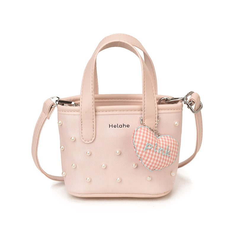 Sweet Pearl bolsas de hombro para niños y niñas, moda, colgantes de amor, bolsas portátiles para niñas, nuevas bolsas para niños transfronterizas