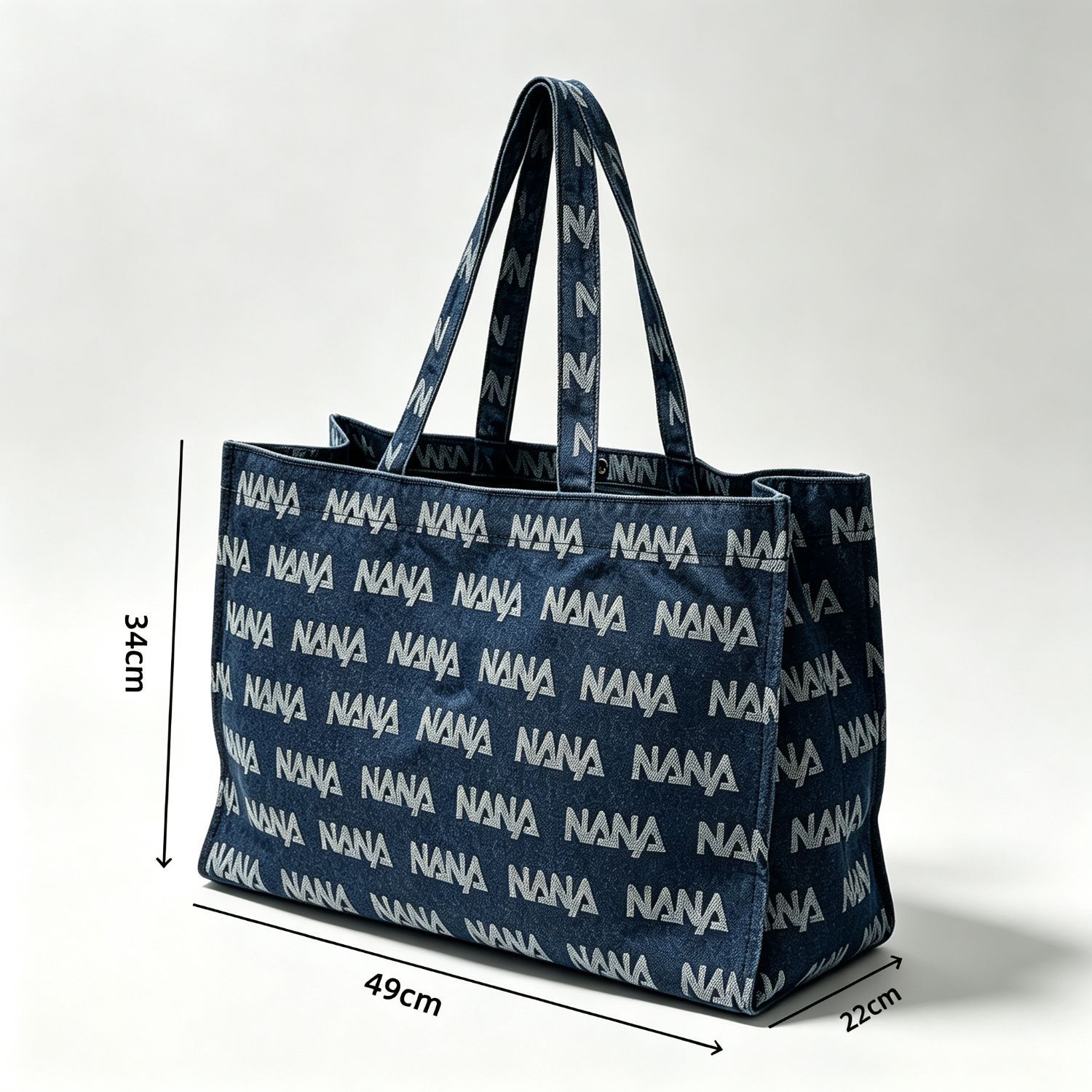 Sınır Ötesi Denim Çanta Özel Üretim Tam Baskılı Tote Çanta Büyük Kapasiteli Kadın Tek Omuz El Taşıyıcı Alışveriş Çantası Resme Göre Özel Üretim