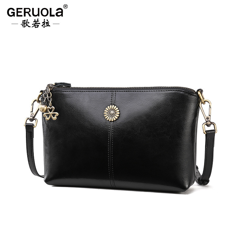 Bolsos para mujer bags nuevo bolso de mensajero de un solo hombro cuero suave de la madre de cuero bolso pequeño bolso de teléfono negro de todo fósforo