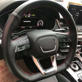手缝方向盘套牛皮适用奥迪Q3 Q5L专车专用真皮 汽车手缝把套批发