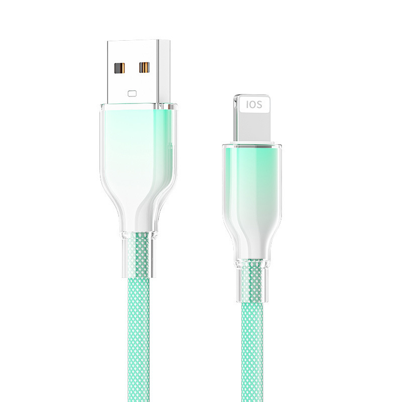 透明な氷の結晶携帯電話織りデータケーブル Apple 1516 Huawei Xiaomi 携帯電話超高速充電データケーブルに適しています|undefined