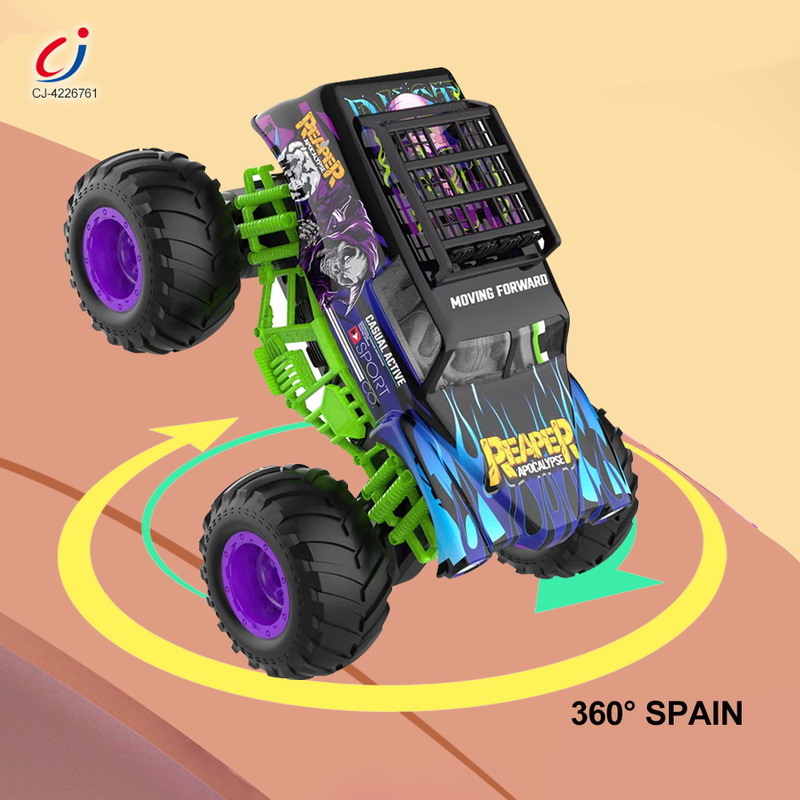 1:14 alloy remote control monster truck 2.4G racing remote control car collision pull stunt spray children toy car