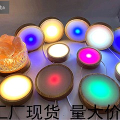 ネット赤拡散板円形実木発光台座白色光暖光グラデーションリモコンled小夜灯デスクトップ振り子