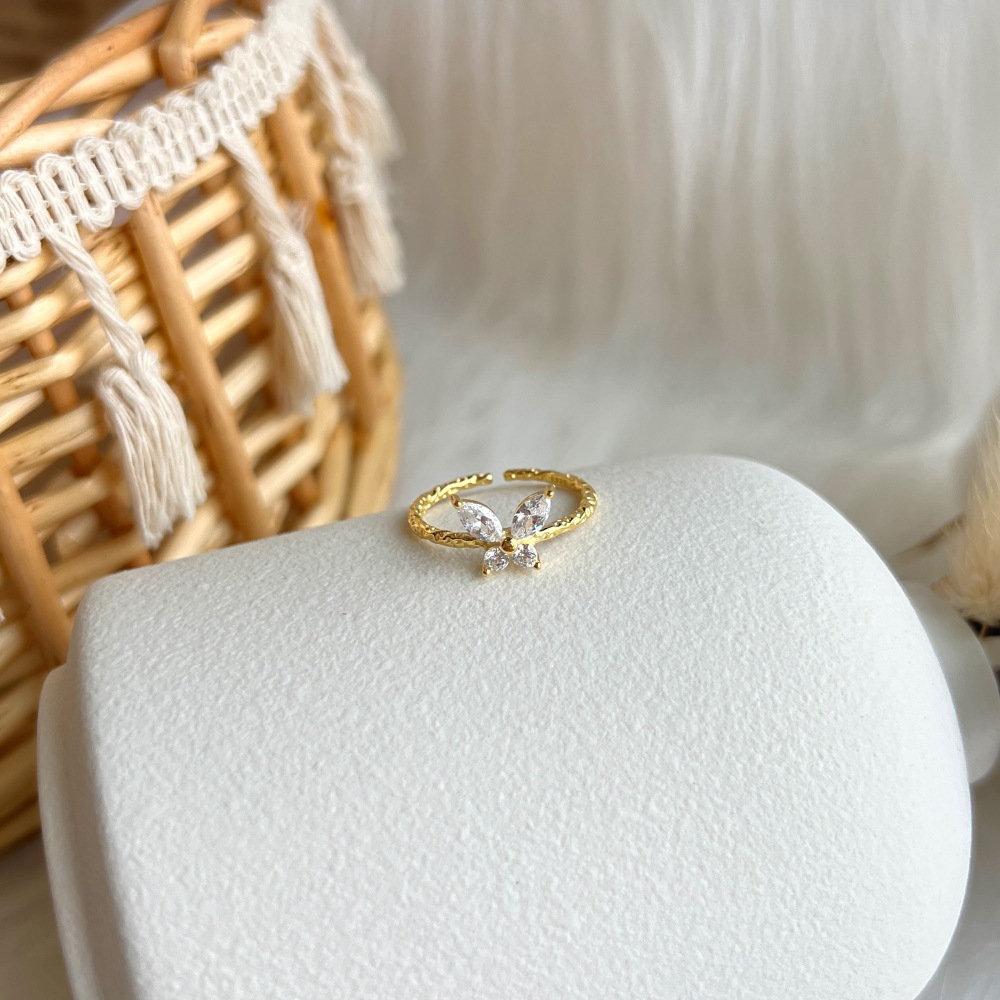 4g Weight Zircon Inlay Material Rings Classification 1 Piece Quantity Holiday, Daily Occasion 925 Sterling Silver Material U Shape, Insect Pattern Women's Gender Inlay Design Simple Style, Classic Style Style 925 Sterling Silver Zircon U Shape Insect Rings 3