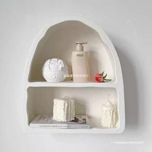 French Cream Style Wall Cabinet Wall Shelf Entrance Ornaments White Arched Cabinet Storage Decorative Cabinet Perfume Cabinet