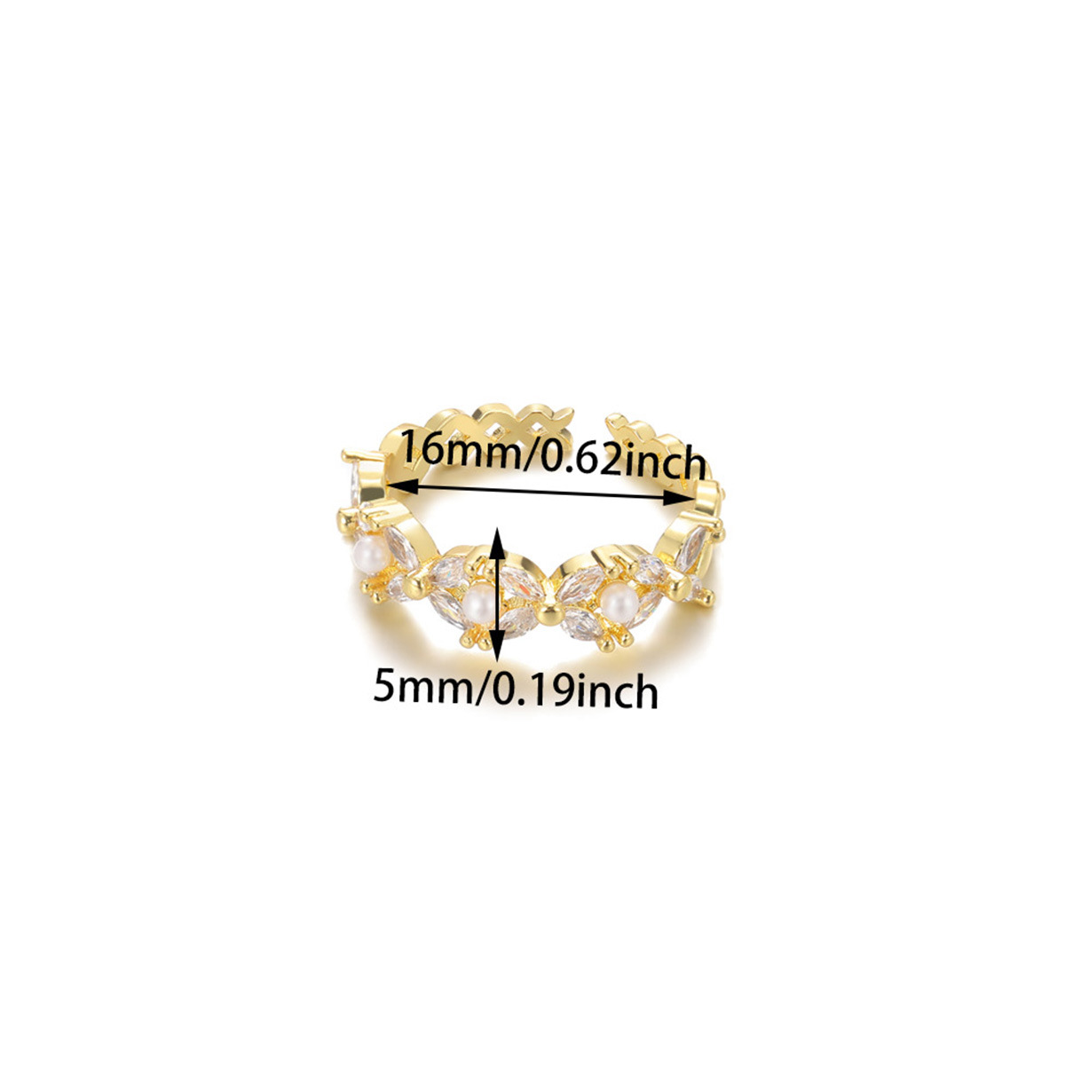 Geometric, Butterfly Pattern Wholesale Jewelry Elegant Simple Style Geometric Butterfly Imitation Pearl Copper Plating Open Rings
