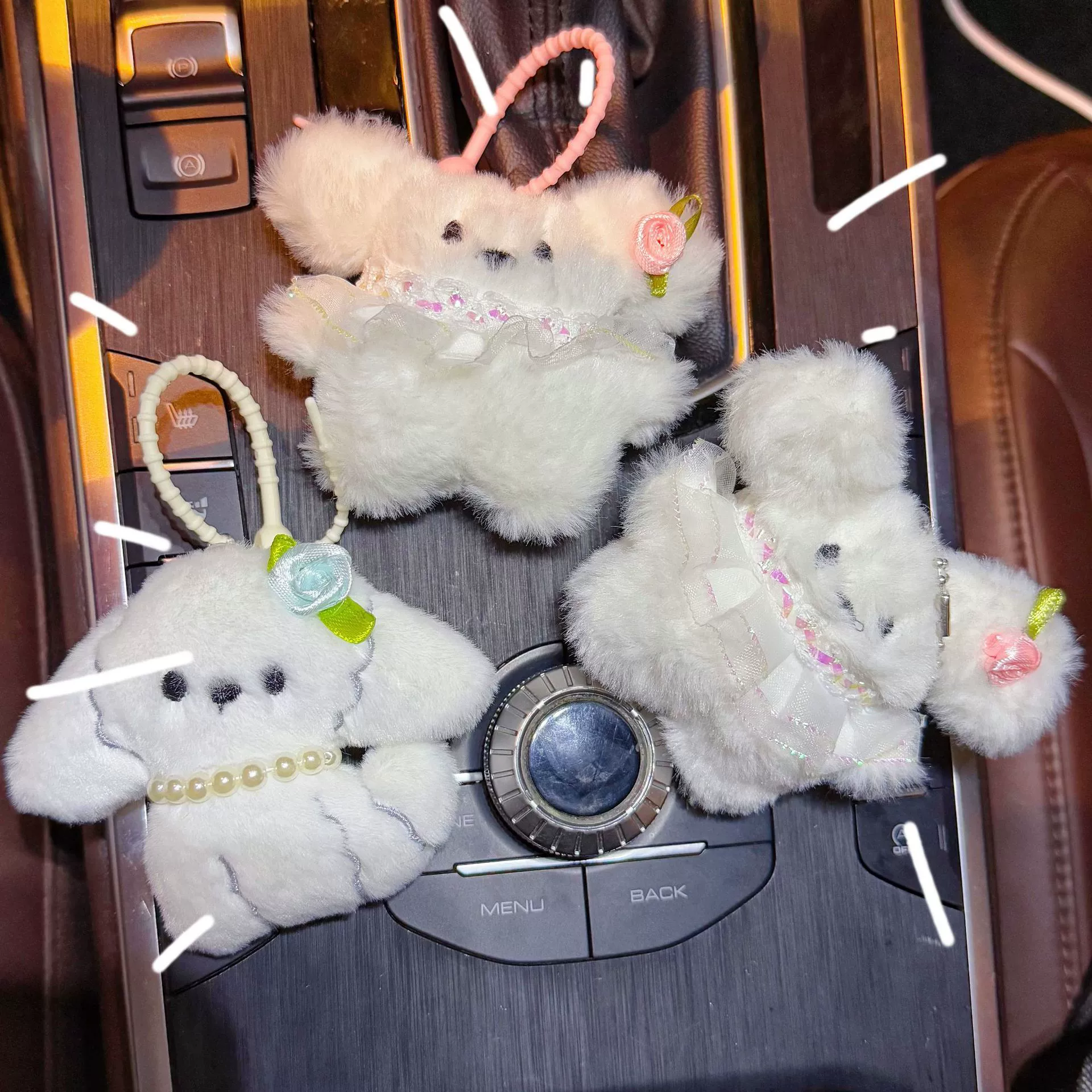 Cartoon plush doll, pendant pearl, keychain, bag decoration