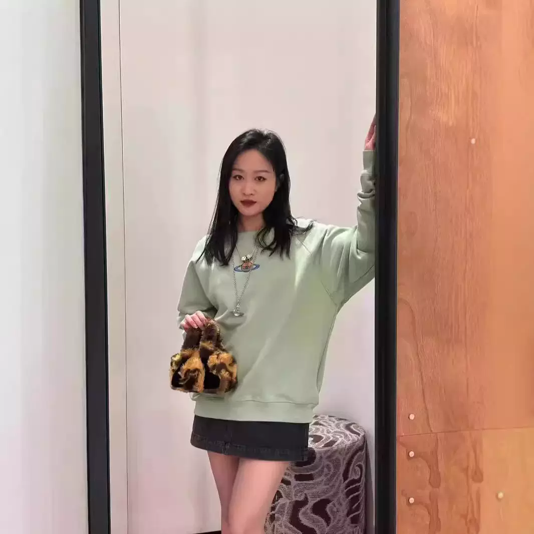 西太后秋季新款经典小土星刺绣男女同款长袖休闲卫衣圆领套头上衣