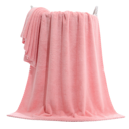 Factory coral velvet bath towel for men and women household large towel plain cut edge large bath towel soft absorbent beach towel wholesale