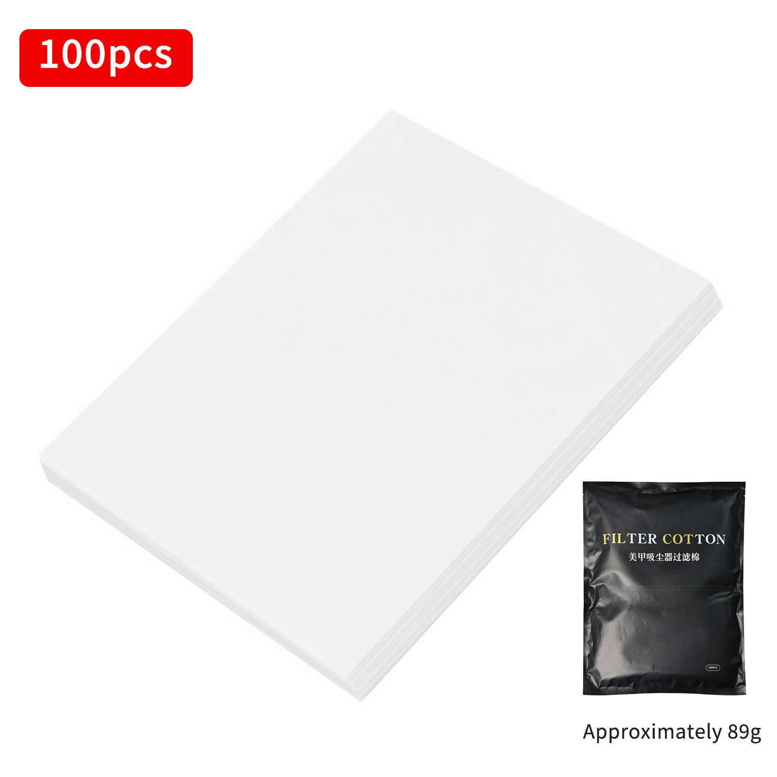 Aspiradora de uñas, algodón PE desechable, algodón filtrante no tejido, 100 piezas de reemplazo de polvo, algodón PE multicolor