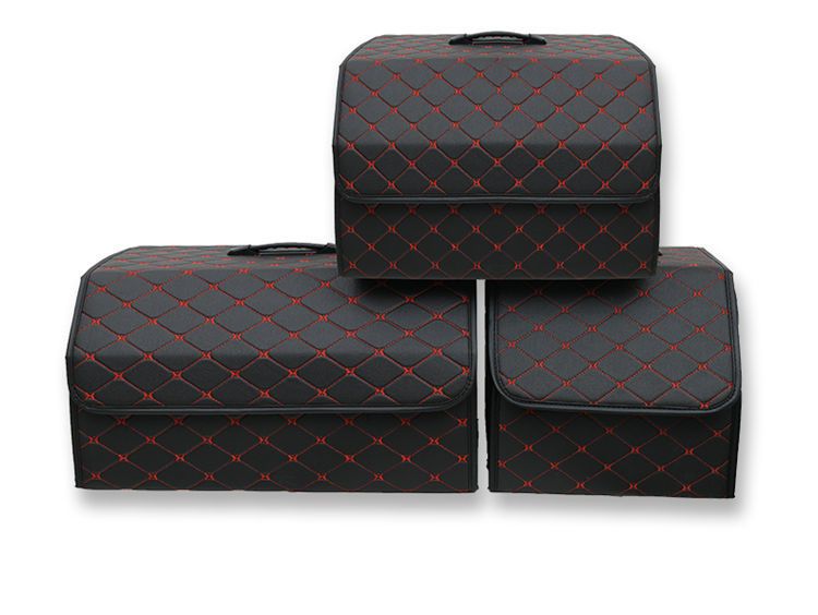 Car trunk storage box storage box leather storage box leather folding car storage box