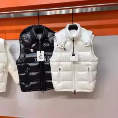 Cross-Border Mongolian Series Same Style Colorful Striped Shiny Hooded Cotton Vest Couple Style Mongolian Colorful Striped Cotton Vest